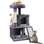 Yaheetech 91cm Cat Tree Cat Tower with Double Condo Cat Scratching Post Dangling Ball for Kittens Cats, Dark Grey