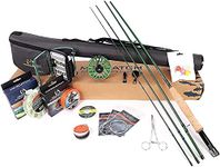 MAXIMUMCATCH Maxcatch Premier Fly Fishing Rod and Reel Combo Complete 9' Fishing Outfit (Premier+Green AVID Reel, 3 wt -8' Half-Handle Rod,3/4 Reel)