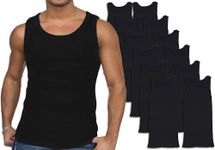 Andrew Scott Men's A Shirt Tanks | Cotton Tank Top Athletic Undershirts | Multi Packs & Colors, 12 Pack - Black, X-Large