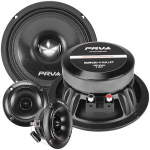 PRV AUDIO 1080 Watts Bundle 2X 6.5 Midrange Speakers 420 Watts, 4 Ohm + 2X Super Tweeters TW500Ti-4 120 Watts, 4 Ohm for Car Audio Systems (2 Speakers, 2 Tweeters)