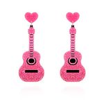 Guitar Dangle Earrings for Woman Punk Music Dangle Earrings Music Note Earrings Hip Hop Love Heart Stud Earrings