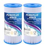 PUREPLUS 10" x 4.5" Whole House Pleated Sediment Filter for Well Water, Replacement Cartridge for GE FXHSC, Culligan R50-BBSA, Pentek R50-BB, DuPont WFHDC3001, American Plumber W50PEHD, GXWH40L, 2Pack