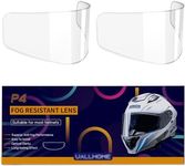 Uallhome 2 pack Universal Motorcycle Full Face Helmet Shield Fog Resistant Lens, Clear Visor Insert Anti-Fog Film Waterproof Sticker