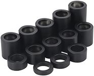 13 Piece O.D. 1-1/8" Wheel Spacer for 3/4" Axle Compatible with the Harley Motorcycle Custom Bobber and Chopper Black