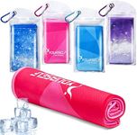 SYOURSELF Cooling Towel, Cooling Towels for Neck,40" x 12"Ice Towel for Instant Cooling Relief, Soft Breathable Chilly Towel, Perfect Yoga, Golf, Sports(Geo)