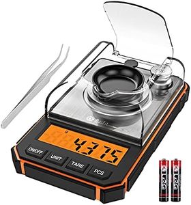 OQIMAX Digital Pocket Scale, 50g/0.001g Milligram Scale, Portable Jewelry Kitchen Scale with 50g Calibration Weights and Tweezers, 6 Units, Tare Function, Potable Smart Scale with LCD Backlit, Orange