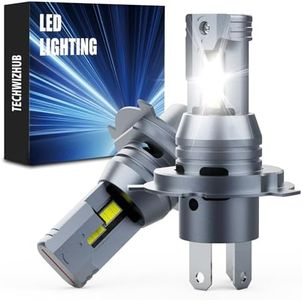 TECHWIZHUB H4/9003 Fog Bulbs, 24000LM 600% Surper Bright 6500K Cool White No Shadows High Low Beam, 1:1 Halogen Size, Plug and Play with 16000RPM Cooling Fan,IP68, Pack of 2