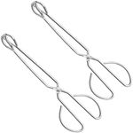 HINMAY Scissor Tongs 13-Inch Stainless Steel Grilling Tongs, Set of 2