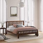 Furinno Sheesham Wood Queen Size Beds for Bedroom Living Room Home Wooden Cot Double Bed Bed Furniture for Bedroom