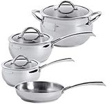 Oster 104392.07 Derrick 7-Piece Stainless Steel Cookware Set, Multi-Size, Stainless Steel