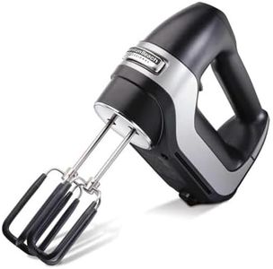 Hamilton Beach 7-Speed Digital Hand Mixer, 200W, Black – Includes Beaters, Whisk & Dough Hooks, Snap-On Storage Case, Quick Burst Function, Slow Start, Ergonomic Design for Easy Handling - 62655-SAU