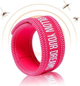 PARAKITO - Bracelet Anti-Moustiques Réutilisable - 2 Plaquettes Incluses aux Huiles Essentielles - 1 Mois de Protection - Sans DEET - Motif Follow Your Dreams Fushia - Taille Adulte