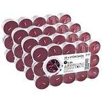 Ikea STORTSKON Berries, Leafy Greens & Violets Scented Tealight Candles, Dark Red, 3.5 Hours - Set of 120, 3.8cm