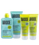 Moxie Beauty Wavy Routine Set for Women & Men | Sulphate & Paraben Free 4-Step System for Wavy, Frizzy & Dry Hair | Cleansing Shampoo, Hydrating Conditioner, Live-In Leave-In & Flexi Serum Gel | Boosts Wave Definition, Retains 96% Moisture & Controls Frizz | Full Size Set (615ml Total)