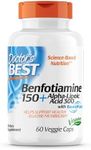 Doctor's Best Benfotiamine 150 + Alpha-Lipoic Acid 300, Non-GMO, Vegan, Gluten Free, Promotes Healthy Blood Sugar, 60 Veggie Caps