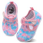 FEETCITY Baby Boys Girls Water Sport Shoes Barefoot Kids Aqua Socks Quick-Dry Beach Swim Pool Shoes, Pink Blue Scale, 12-18 Months Infant