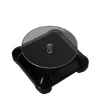 JEWELQUIPO Display Stand with Rotating Turntable, 500g Capacity, 360 Degree Rotation, Solar Powered, Black (Small, Black)