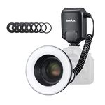 Godox ML-150II Macro Ring Flash Speedlite, GN12 5800K Fast Recycle Compatible with Canon Nikon Sony Fuji Olympus Panasonic Pentax Cameras, for Small Animal, Flowers, Plant, Rings Photography