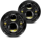 (2PCS) DOT Approved 7 Inch Round LED Headlight High Low Beam Compatible with Jeep Wrangler JK LJ CJ TJ 1997-2018 Headlamps,Black