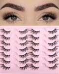 FARRED Fluffy Eyelashes 8D Faux Mink Lashes Wispy Eyelash Natural Look Short Fake Eye Lash Pack Full False Lash 10 Pairs (F20 | 8-15 mm)