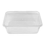 We Can Source It Ltd - 100 x 750ml Plastic Microwave Freezer Safe Food Meal Prep Recyclable Takeaway Containers and Lids Catering Grade Plastic BPA Free