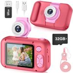 Kid Camera,ARNSSIEN Camera for Kid,2.4in IPS Screen Digital Camera,180°Flip Len Student Camera,Children Selfie Camera with Playback Game,Christmas/Birthday Gift for 4 5 6 7 8 9 10 11 Year Old Girl Boy