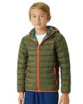 Eddie Bauer Kids' Reversible Jacket - Lightweight Waterproof Quilted Down Raincoat for Boys and Girls (3-20), Size 3-4, Olive