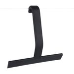 Shower Squeegee with Built-in Hook - Silicone Blade for Streak-Free Cleaning on Glass Doors, Mirrors & Tiles, No-Drill Hanging Design for Bathroom & Kitchen (Black)