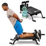 Lifepro Nordic Curl Workout Bench - Home Gym Hamstring Curl Machine & Glute Bench with Transport Wheels - Works with 1" & 2" Olympic Weight Plates - Durable Padding, Construction