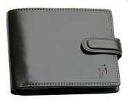 STARHIDE Designer Wallets RFID Blocking Smooth Genuine VT Leather Wallet with Coin Pocket and Id Window Gift Boxed 1212 (Black)