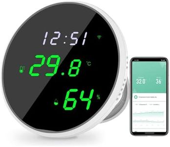 UanTii Tuya Smart Temperature Humidity Sensor WiFi Indoor Hygrometer Thermometer with LCD Display Support Google Home Alexa