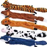 SHARLOVY Dog Squeaky Toys 5 Pack, Pet Toys Crinkle Dog Toy No Stuffing Animals Dog Plush Toy Dog Chew Toy For Large Dogs And Medium Dogs Squeeky Doggie Toys 5 PACK FOR LARGE DOGS Multi-colored