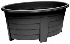 Rammento Set of 3 Extra Large 55cm Oval Garden Planters - Plastic Trough, Raised Planter, Suitable for Outdoor Use, Perfect for Diverse Plant Arrangements