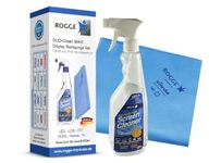 ROGGE DUO Clean Original LED LCD TFT Plasma TV Screen Cleaner 750ml Spray Bottle with 1 ROGGE Professional Microfibre Cloth 38x40 cm.