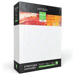 Arteza 30x40cm Stretched Canvas, 6 pc, 100% Cotton and Primed with Acid-Free Titanium Acrylic Gesso, for Professional Artists & Hobby Painters, Acrylic Pouring, Oil and Watercolour Painting, White