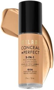 Milani Conceal + Perfect 2-in-1 Foundation + Concealer - Natural Beige (1 Fl. Oz.) Cruelty-Free Liquid Foundation - Cover Under-Eye Circles, Blemishes & Skin Discoloration for a Flawless Complexion