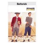 Butterick Patterns B3072 Hat Size 38 - 40 - 32 Men's Historical Costume: Knee - length Pants, Balloon - Sleve Shirt, Vest, Fitted Jacket and Tri - Corner, White