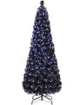 WeRChristmas Pre-Lit Slim Christmas Tree with 248 Fibre Optic Lights, Blue/White, 6 feet/1.8 m