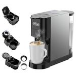 Heightening Espresso 4in1 Coffee Machine for Nespresso Original/Dolce Gusto/Ground Capsule and ESE Coffee Pods,19 Bar Automatic Coffee Machines BLACK (AC-513H) (BLACK)