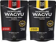 Five Star Wagyu Variety Beef Jerky, Soft & Mouth Melting Tender Jerky, Award-Winning Premium Beef Jerky, No Artificial Ingredients, Premium Gift Snack, Nitrate/Nitrite-Free, Gluten-Free, Wagyu Beef Snacks (4 Pack of 2oz-Total 8oz) Gourmet Beef Jerky