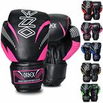 Kids Boxing Gloves 2023, MMA Training Sparring Maya Hide Leather Muay Thai Kickboxing Men Women Junior Heavy Punching Boxing Bag Mitts Focus Pads Workout Ventilated Palm Multi Layered (Pink, 6 Oz)