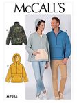 McCall's Patterns McCall's Men and Women's Jacket and Hoodie, Sizes S-L Sewing Pattern, various, White