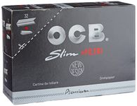 OCB Premium Black Rolling Papers Slim + Filters (44mm x 109mm) - 32 Packs of 32 Papers + 32 Filters