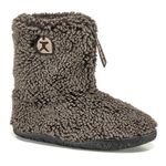 Bedroom Athletics Mens Gosling Snow Tipped Sherpa Slipper Boot Soft Warm fluffy Zip Memory Foam Indoor Outdoor Machine Washable non slip Ankle Boot house Slippers - Dark Chocolate UK 9/10
