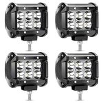 YITAMOTOR 4Pcs 18W Led Work Light 4 Inches Spot Beam Off Road For 4wd Boat Ute Driving Marine Atv Car
