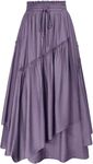 SCARLET DARKNESS Women Renaissance Skirt Medieval Tiered Flowy Long Skirt Plus Size Purple XXL