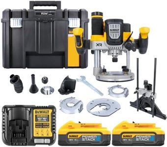 DeWalt DCW620H2 18V XR 12mm / 1/2" Cordless Brushless Plunge Router With 2 x 5.0Ah Powerstack Batteries, Charger & TSTAK Case