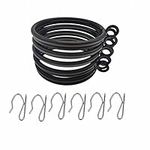 20PCS 45MM Black Metal Curtain Ring with Eyelet and 20pcs Metal Drapery Pin Hooks for Pencil Pleat Curtain