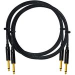 WORLDS BEST CABLES 2 Units - 2 Foot -Pedal, Effects, Patch, Guitar Instrument Cable Custom Made Made Using Mogami 2319 Wire and Neutrik-Rean NYS224BG Gold ¼ inch (6.35mm) TS Plugs