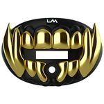 Loudmouth Football Mouth Guard | 3D Beast Chrome Adult and Youth Mouth Guard | Mouth Piece for Sports | Maximum Air Flow Mouth Guards (3D Beast - Chrome Black/Gold)